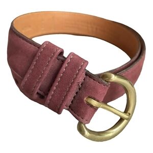 Coach Burgundy/ Cordovan Nubuc XL Belt with Gold Buckle NWOT
